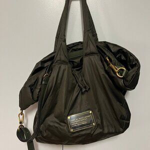 Marc by Marc Jacobs Army Green Khaki Nylon Puffer Tote Bag Shoulder
